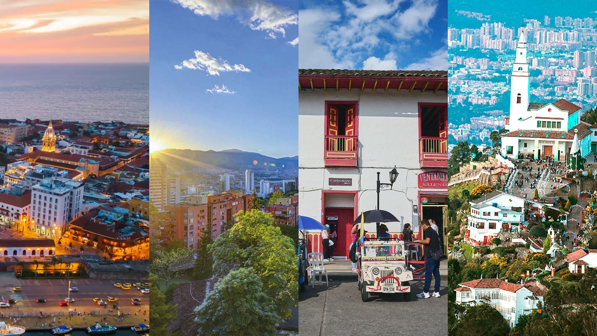 Colombia incentive travel destinations — Cartagena, Medellín, Coffee Region and Bogotá